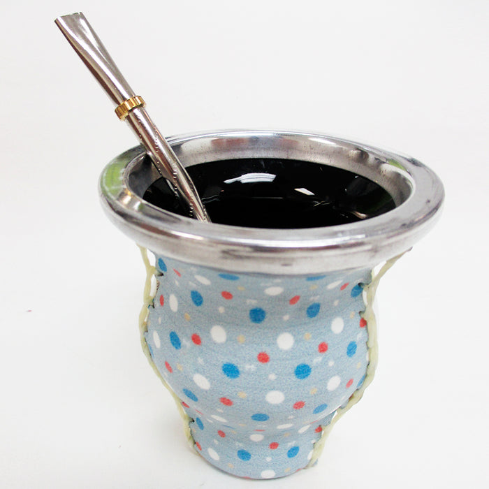 Argentina Mate Gourd Yerba Tea Glass Cup Rim Bombilla Straw Diet Drink Set 2881