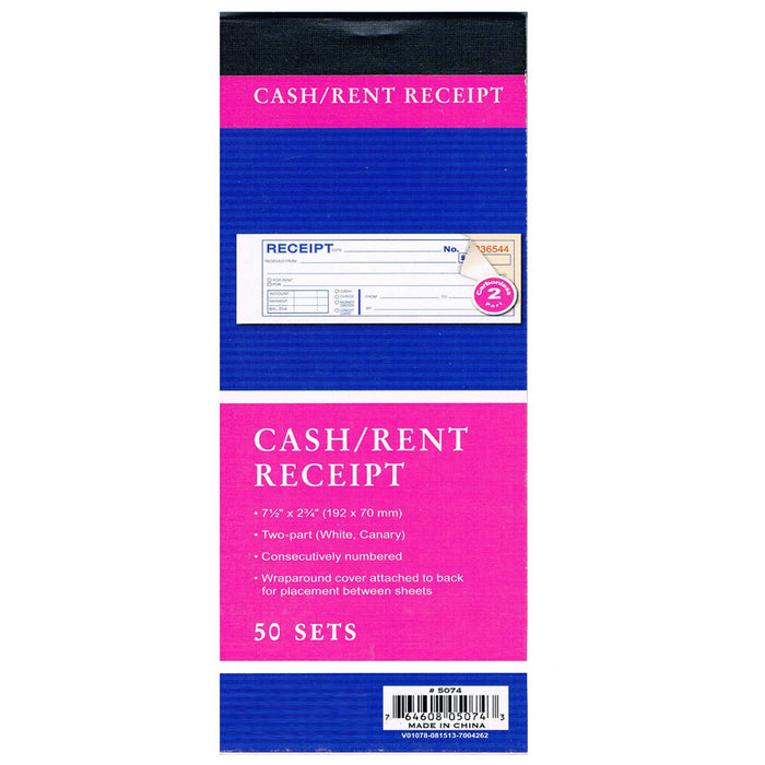 5 x Carbonless Cash Money Rent Receipt Record Book 2 Part 50 Sets Duplicate Copy