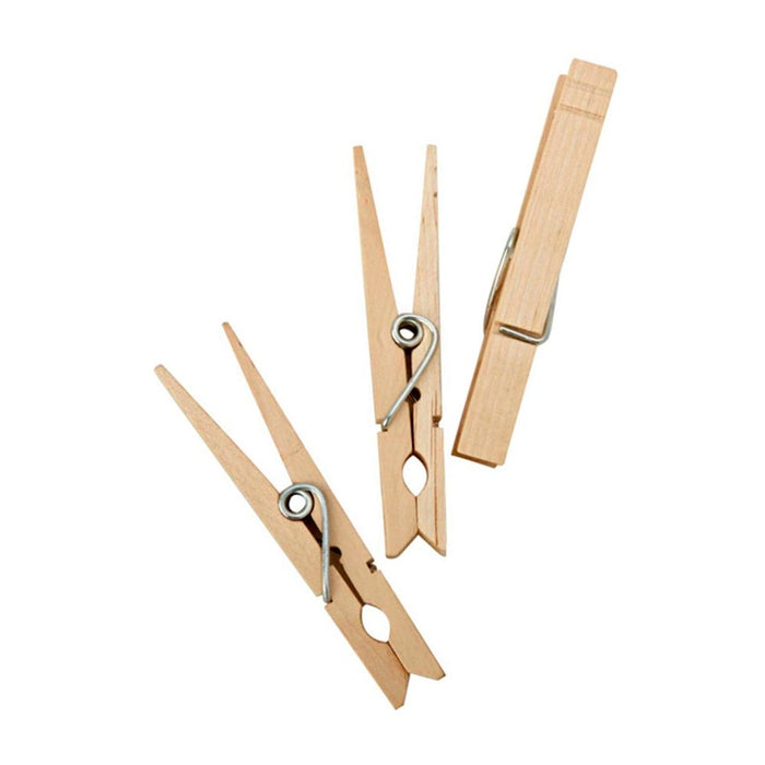 130 Wooden 3 1/4" Inch Large Clothespins Laundry Spring Wood Clothes Pins Crafts