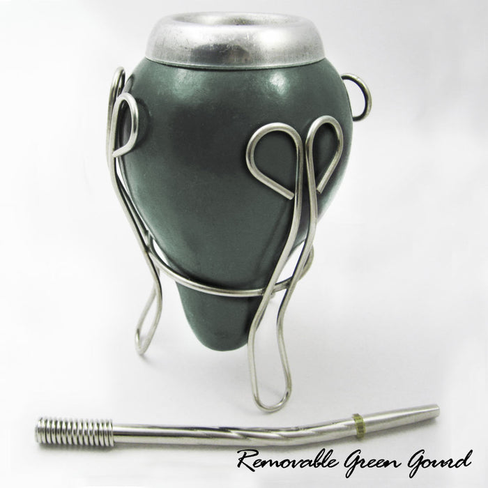 Yerba Mate Gourd Set Tea Straw Bombilla Handmade Cup Argentina Detox Drink Kit