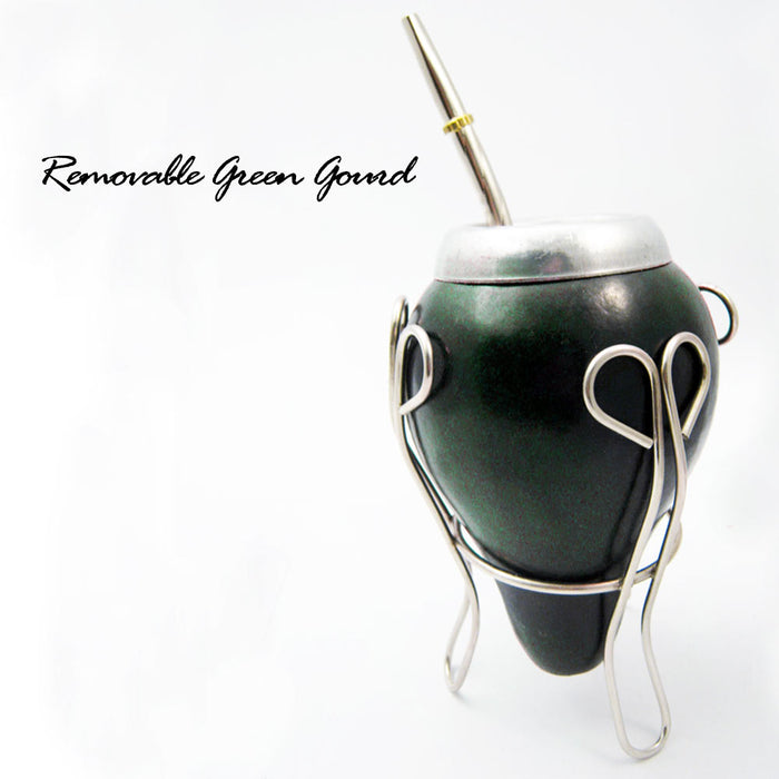 Yerba Mate Gourd Set Tea Straw Bombilla Handmade Cup Argentina Detox Drink Kit