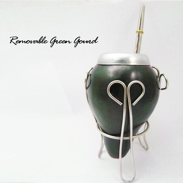 Yerba Mate Gourd Set Tea Straw Bombilla Handmade Cup Argentina Detox Drink Kit