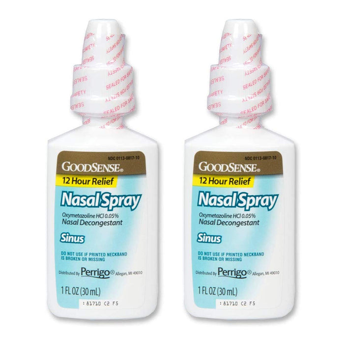 2 Allergy Sinus Nasal Spray Decongestant Mist 12 Hour Mucus Relief Oxymetazoline