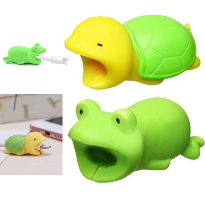 4 Pc Turtle Frog Cable Protector Cord Bytes Protective Charging Charger Saver