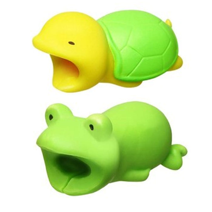 4 Pc Turtle Frog Cable Protector Cord Bytes Protective Charging Charger Saver