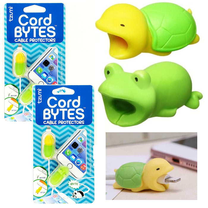 4 Pc Turtle Frog Cable Protector Cord Bytes Protective Charging Charger Saver