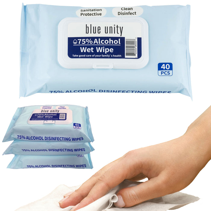 120 Ct Multipurpose 75% Alcohol Wipes Pads Wet Naps Napkins Towelettes Cleaning
