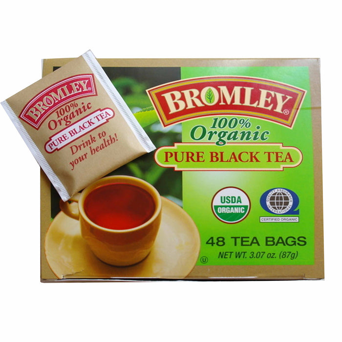 96 Ct Premium 100% Organic Pure Black Tea Bags Bromley Hot Iced Natural Drink