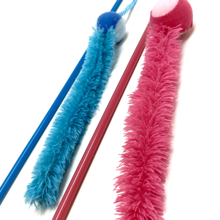 4PC Interactive Cat Ball Teaser Wand Exerciser Playing Toys Tassel String Kitten