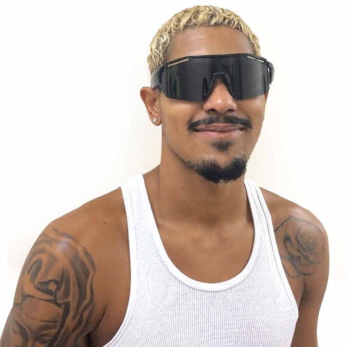 2 Pc Men Women Sunglasses Fashion Oversize Shield Sports Wrap Shades Glasses