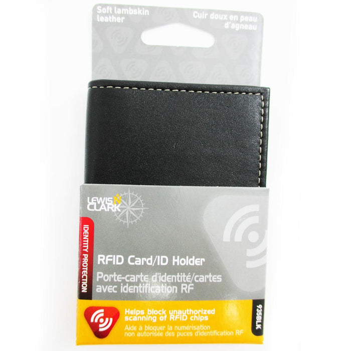 Lewis N Clark Mens Card ID Holder Leather RFID Blocking Wallet Card Security New