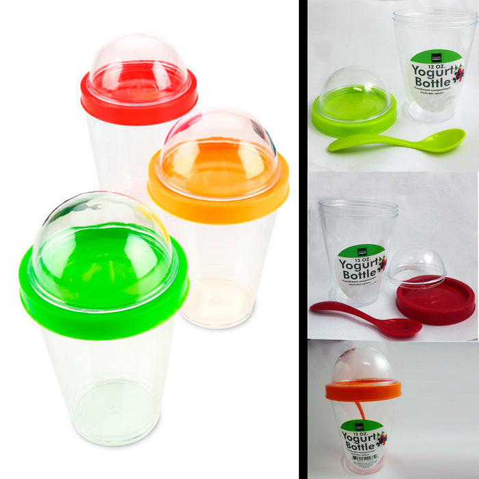 4 Sets Breakfast On The Go Cups Yogurt Cup Cereal Oatmeal Container Travel 12 Oz