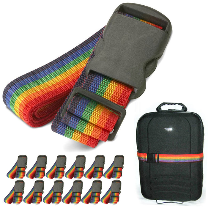 12 Adjustable Luggage Suitcase Strap Baggage Belt Tie Down Travel Secure Lock