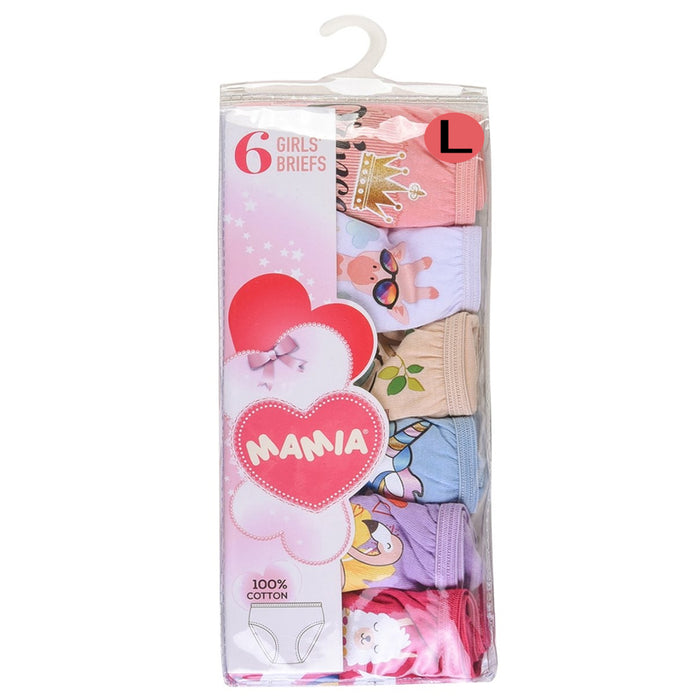 6 Pack Toddler Girls Panties 100% Cotton Underwear Assorted Briefs Size Large