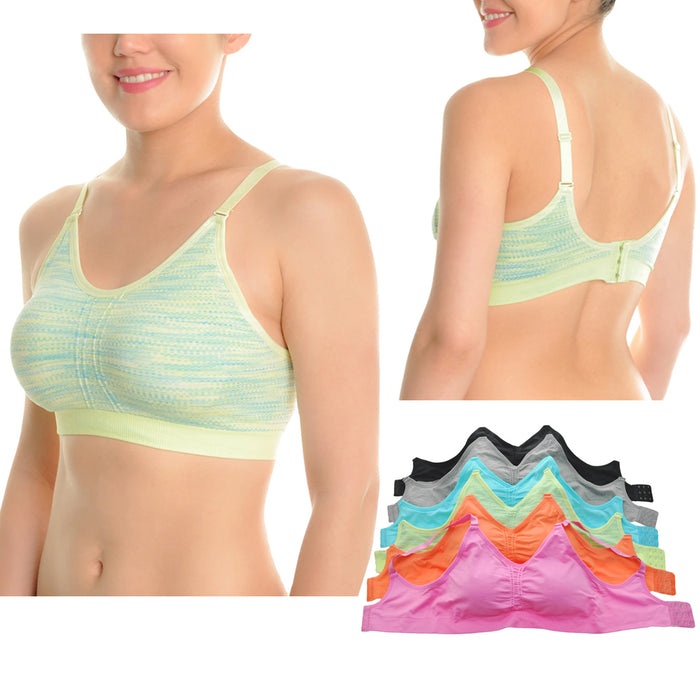 2 Seamless Wire Free Bra Bralette Wireless Stretch Adjustable Closure Women L-XL