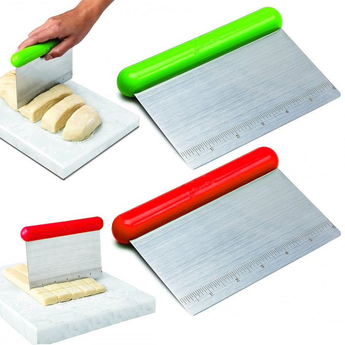 2pc Joie Stainless Steel Chop Scraper Kitchen Chopper Cleave Dough Cheese Cutter