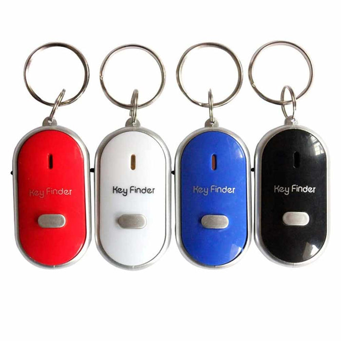 2 Pc Key Finder Locator Anti Lost Keys Keychain Tracker Whistle Sound LED Light