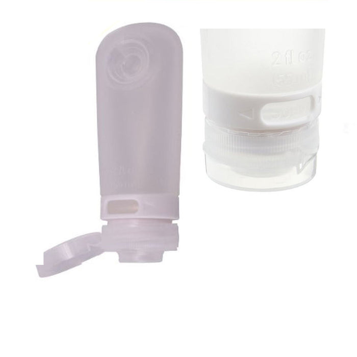 5 Pc New Portable Silicone Travel Bottles Squeezable Carry Tube Container 2 oz