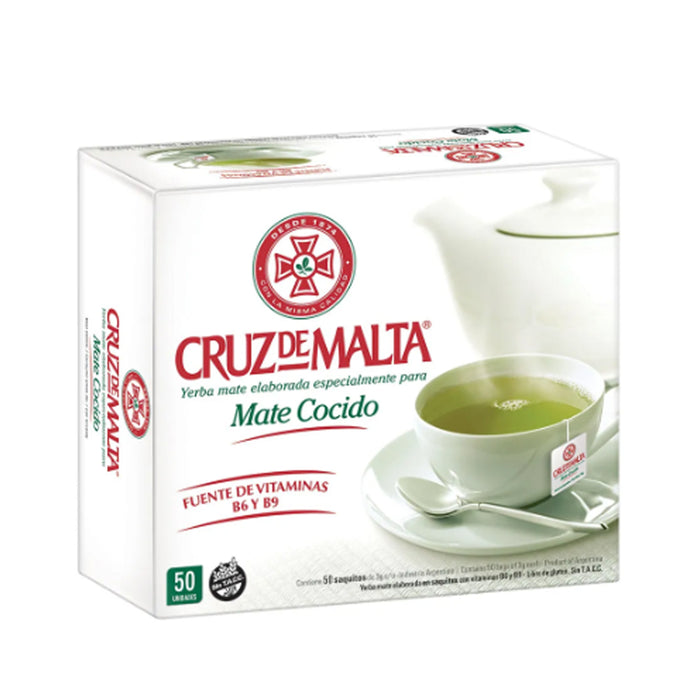 Cruz De Malta Mate Cocido 50 Tea Bags Argentina Herbal Loss Weight Green Diet !