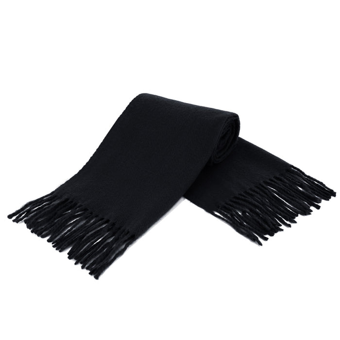 2 Soft Cashmere Feel Scarf Men Women Winter Warm Plaid Solid Colors Scarves Cozy