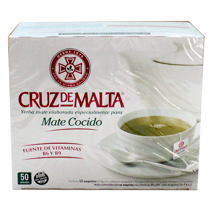 Cruz De Malta Mate Cocido 50 Tea Bags Argentina Green Herbal Loss Weight Diet !
