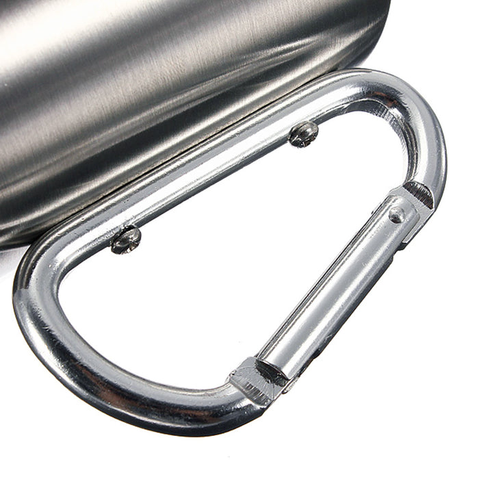 4X Stainless Steel Camping Mug Portable Cup 8oz Hook Handle Carabiner Backpack