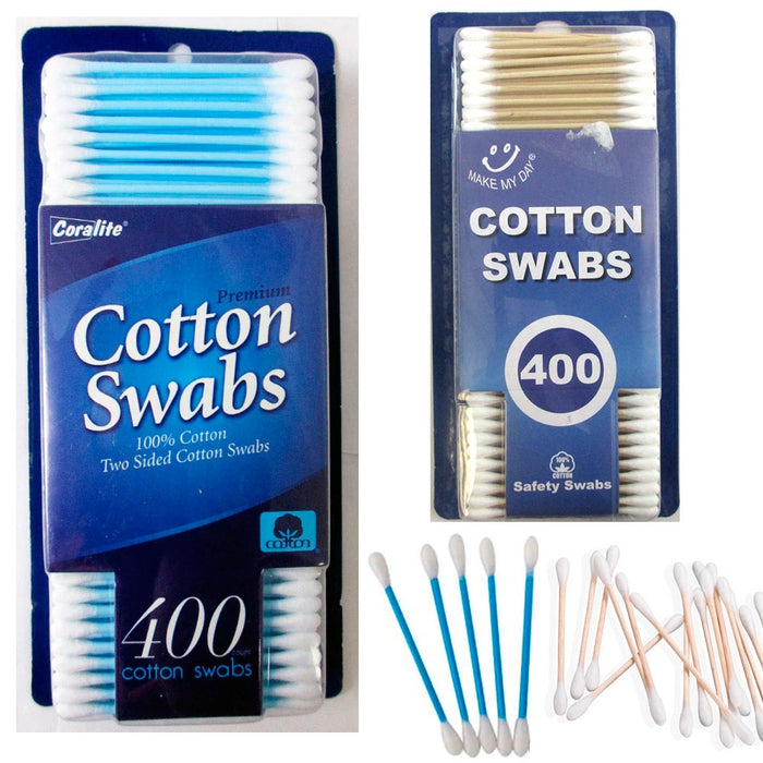 400 Cotton Swabs Double Tipped Applicator Tip Bud Safety Ear Wax Makeup Remover