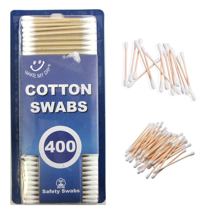 400 Cotton Swabs Double Tipped Applicator Tip Bud Safety Ear Wax Makeup Remover
