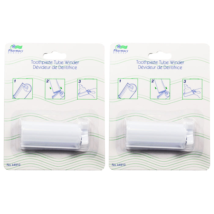 2 Pack Plastic Rolling Tube Toothpaste Dispenser Easy Squeezer Holder Bathroom