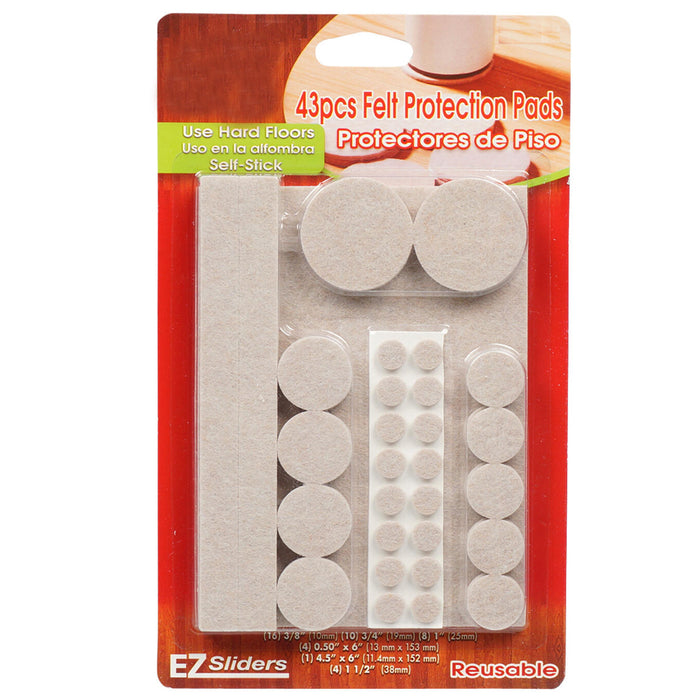 43 PCS Furniture Protection Pads Self Adhesive Floor Scratch Protector All Sizes