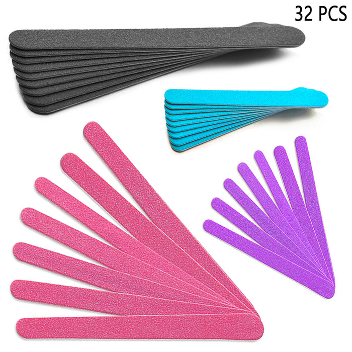 32 Pro Care Double Sided Manicure Nail File Emery Boards Pedicure Cosmetic Tools