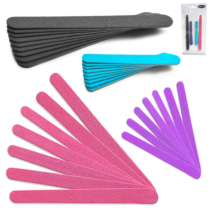 32 Pro Care Double Sided Manicure Nail File Emery Boards Pedicure Cosmetic Tools