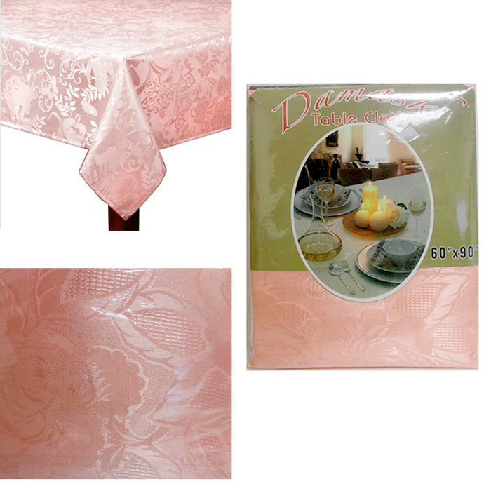 1pc Damask Tablecloth 60 X 90 Rectangle Cover Floral Design Mistletoe Holiday