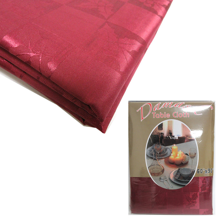 1pc Damask Tablecloth 60 X 90 Rectangle Cover Floral Design Mistletoe Holiday