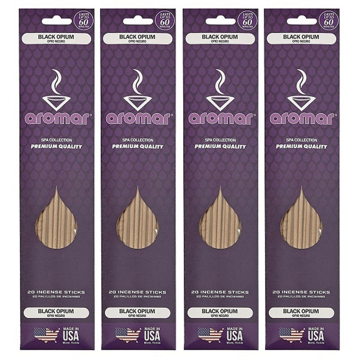80 Black Opium Natural Incense Sticks Burning Hand Dipped Scented Air Fragrance