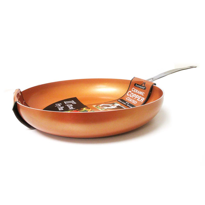 2 Ceramic Copper Coated Non Stick Fry Pan Set Eco PFOA free Cookware 9.5" 11" !
