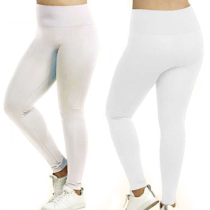 White Leggings Seamless Plus Size One Fit Footless Stretchy Yoga Pants Women