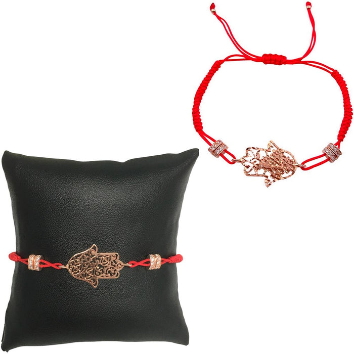 Gold Hamsa Bracelet Kabbalah Fatima Hand Pendant Red String Bangle Charm Protection