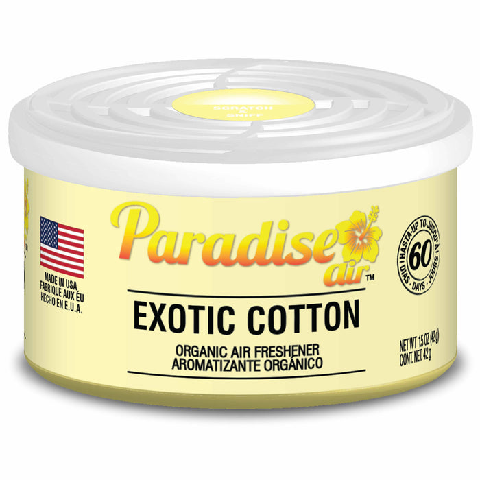 4 Pc Paradise Organic Air Freshener Exotic Cotton Scent Fiber Can Home Car Aroma