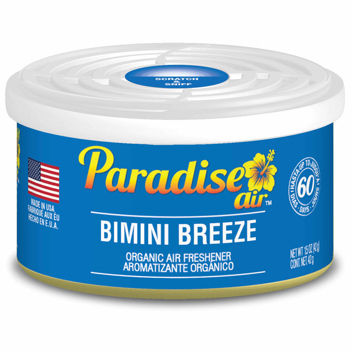 1 Paradise Organic Air Freshener Bimini Breeze Scent Fiber Can Home Car Aroma