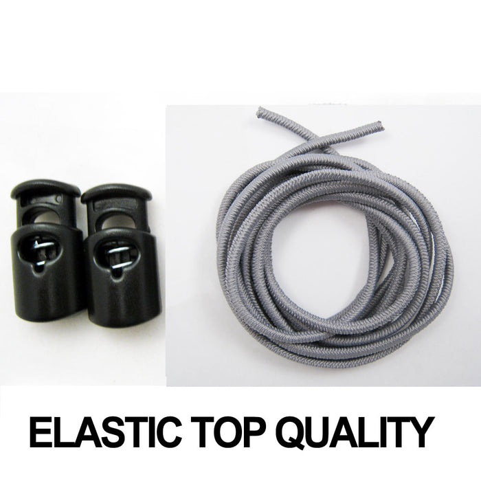 3 Elastic Shoe Laces No Tie Triathlon Marathon Running Run Shoelace Release Gray