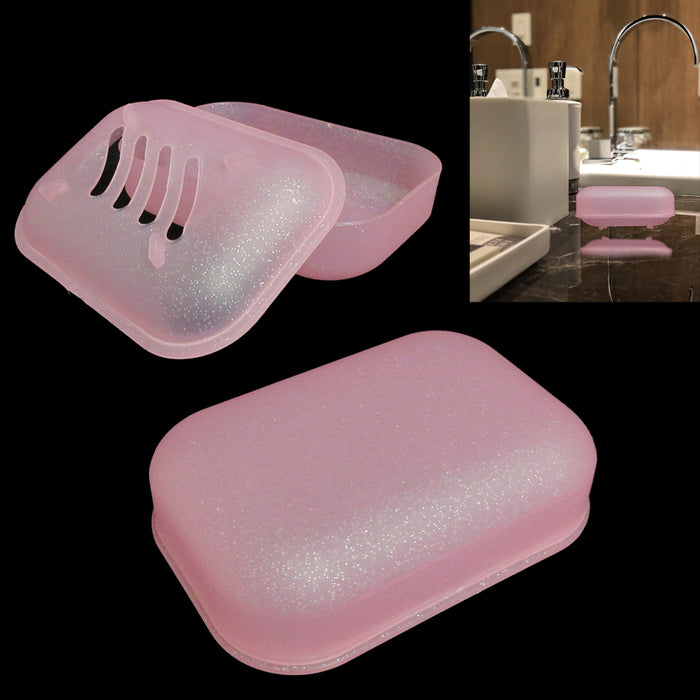 6PC Travel Soap Container Dish Case Holder Box Wash Bathroom Home Camp Clean Dry