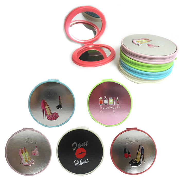 12 Makeup Cosmetic Folding Portable Compact Pocket Mirror Vintage Purse Travel