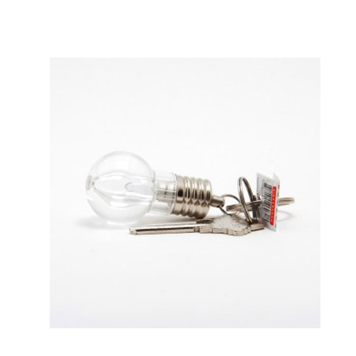 Kikkerland LIGHT BULB LED Keychain key ring choice of 3 shapes:spiral U or round