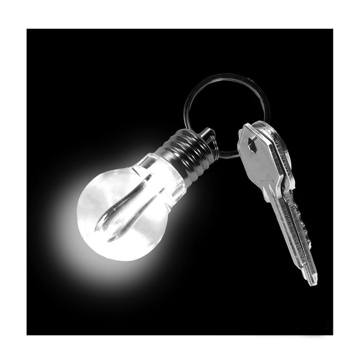 Kikkerland LIGHT BULB LED Keychain key ring choice of 3 shapes:spiral U or round