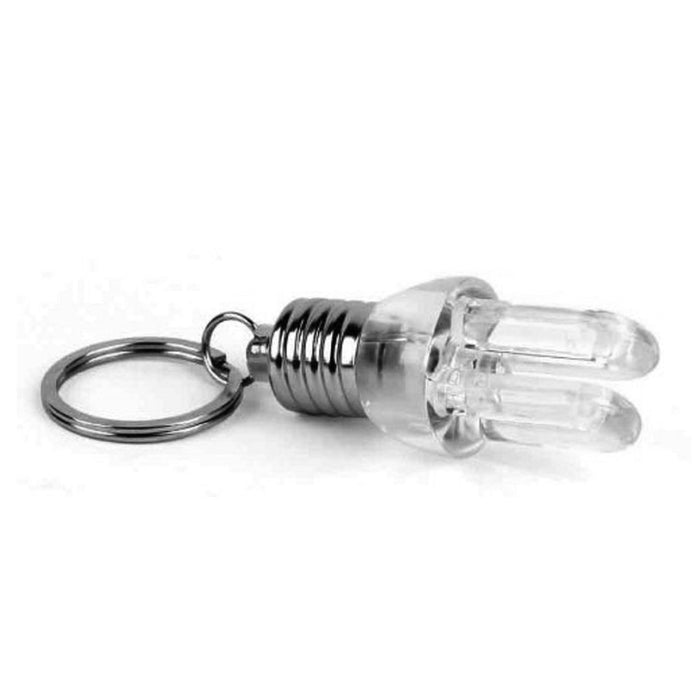 Kikkerland LIGHT BULB LED Keychain key ring choice of 3 shapes:spiral U or round