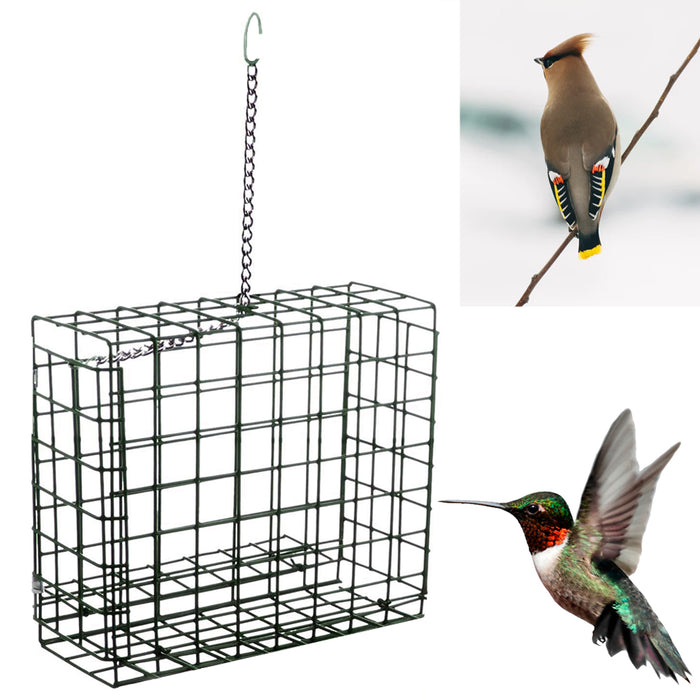 Wild Bird Feeder Seed Suet Cake Fruit Large Cage Hanging Tree Outdoor Garden New