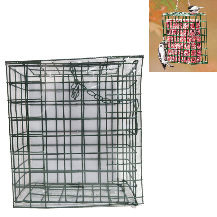 Wild Bird Feeder Seed Suet Cake Fruit Large Cage Hanging Tree Outdoor Garden New