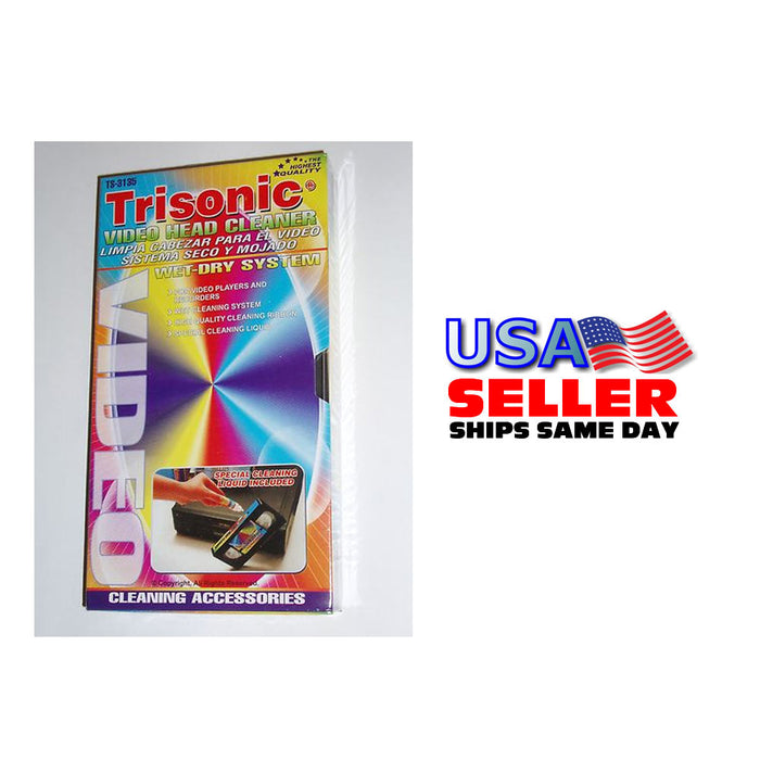 2 PACK Head Cleaning Video Tape Cassette VHS VCR Player Recorder Wet Dry Cleaner