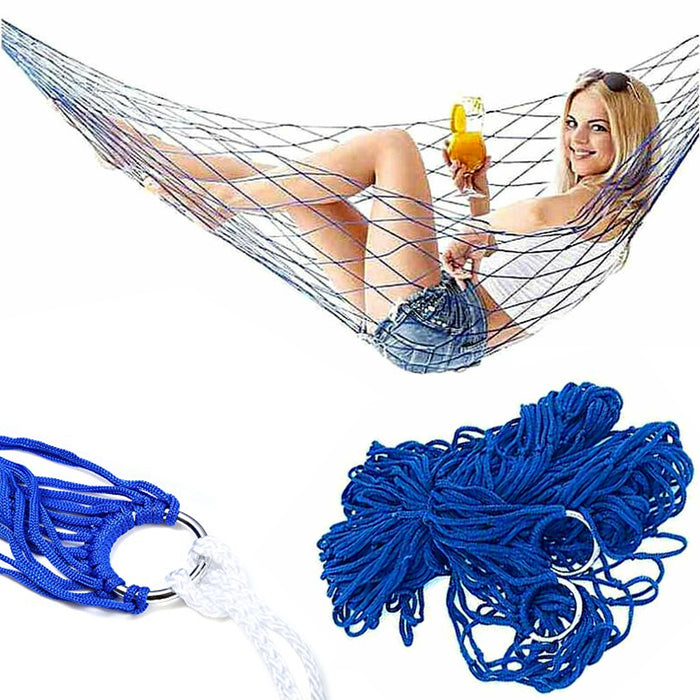 Portable 1 Person Hanging Hammock Rope Swing Fabric Sleeping Bed Garden Camping